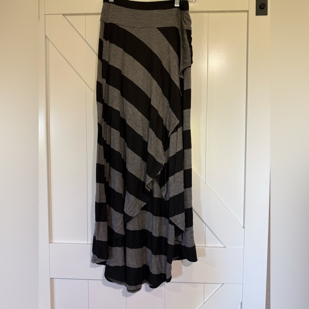 Bwear Black and Gray Striped Skirt